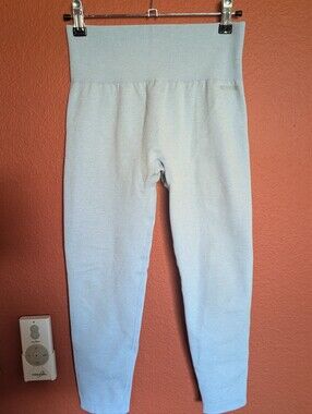 Bo+Tee Light Blue Seamless High-Waisted Leggings